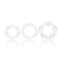 Get Lock Lot de 3 Cockrings Balls Clear